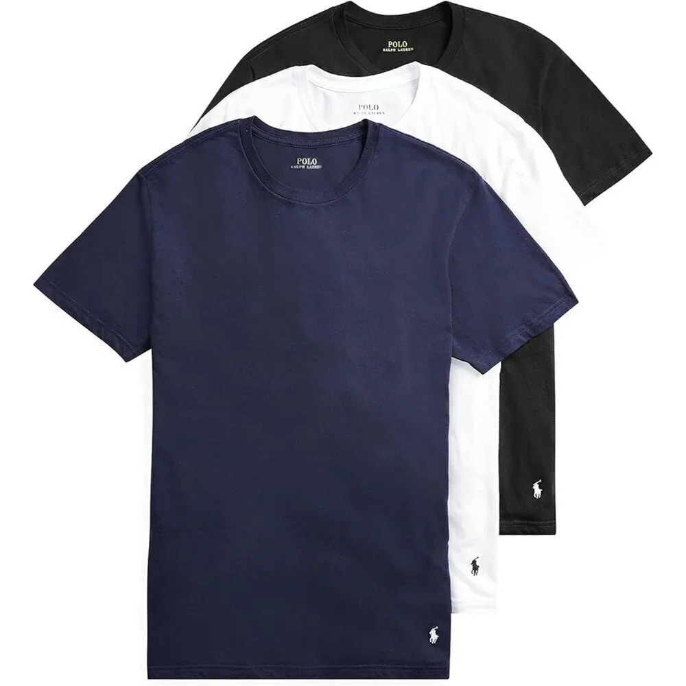 Ralph Lauren Men's Slim Fit Cotton Crew Undershirts 3 Pack